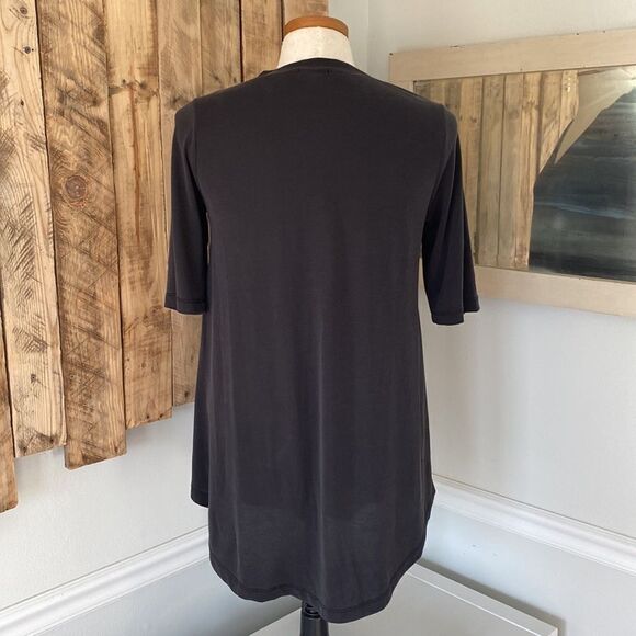 Mododoc V-Neck T Shirt Tunic With Curved Hem Oversized Fit Size Extra Small - Picture 4 of 10